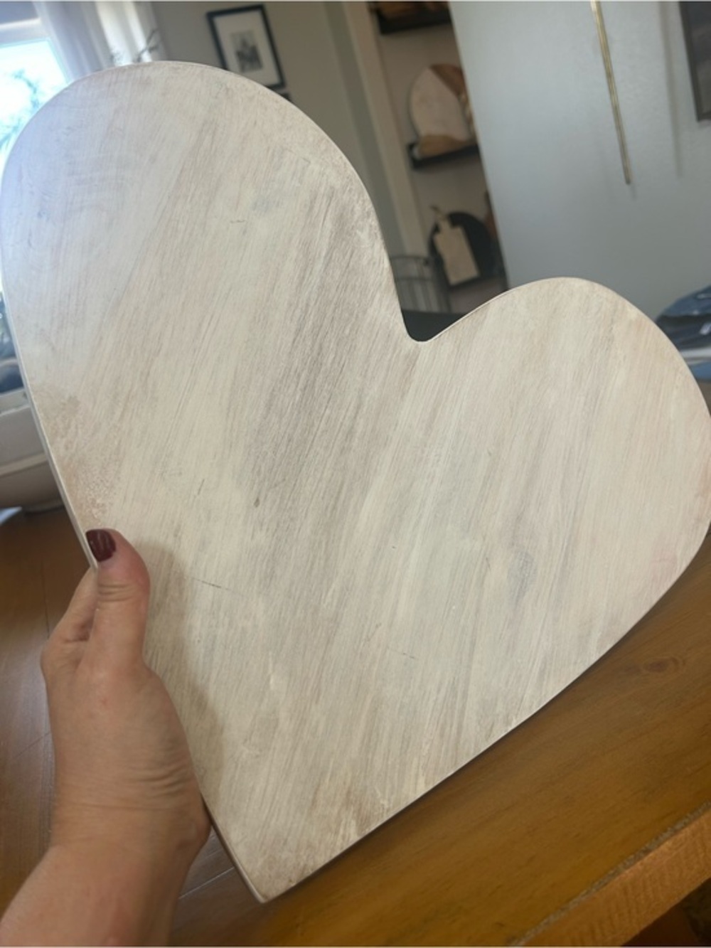 NWT Threshold Whitewashed Heart Wooden Decor/Serving Board